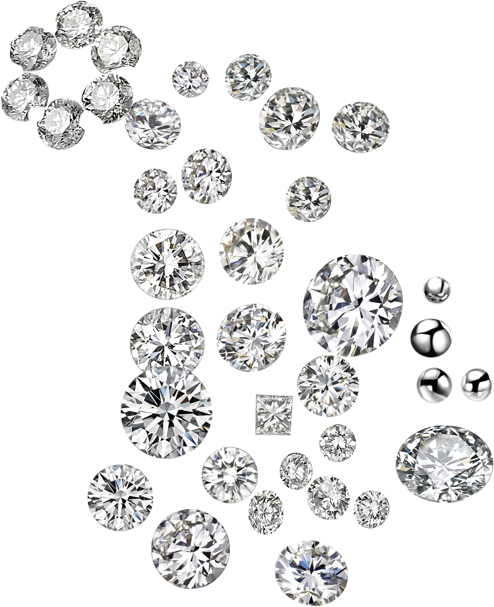 Assorted Diamonds Collection PNG Image