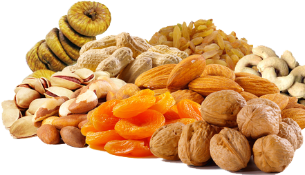 Assorted Dry Fruits Collection PNG Image