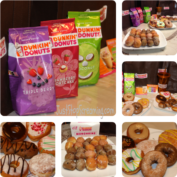 Assorted Dunkin Donuts Products Collage PNG Image