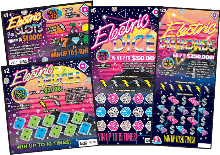 Assorted Electric Themed Lottery Tickets PNG Image