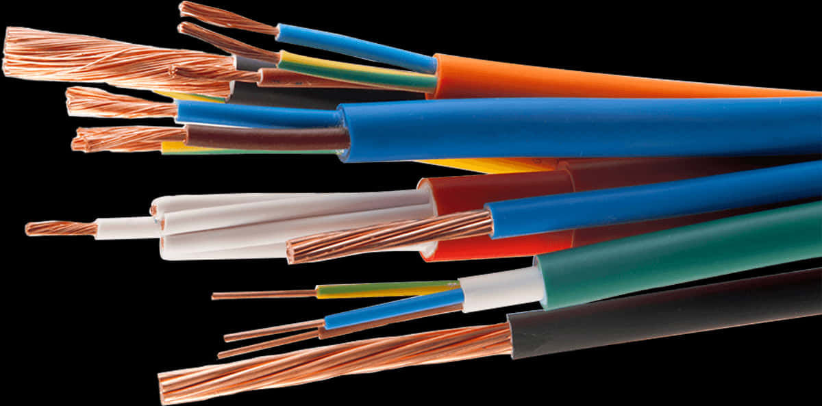 Assorted Electrical Cables PNG Image