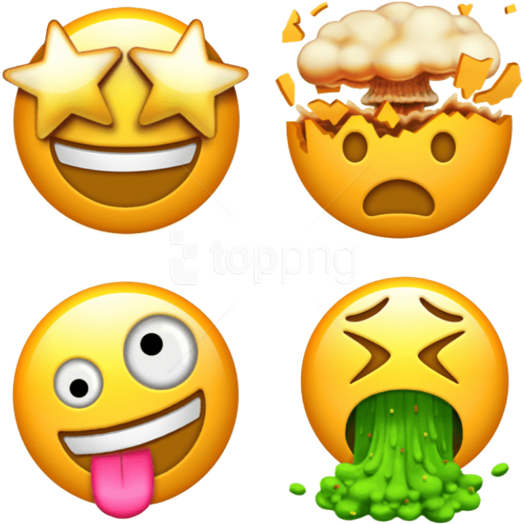 Assorted Emoji Expressions PNG Image