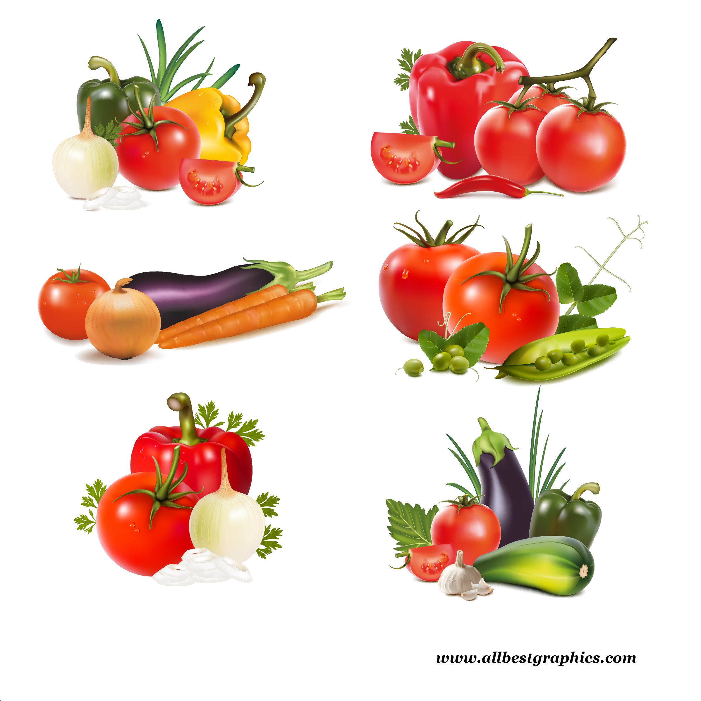 Assorted Fresh Vegetables Collection PNG Image