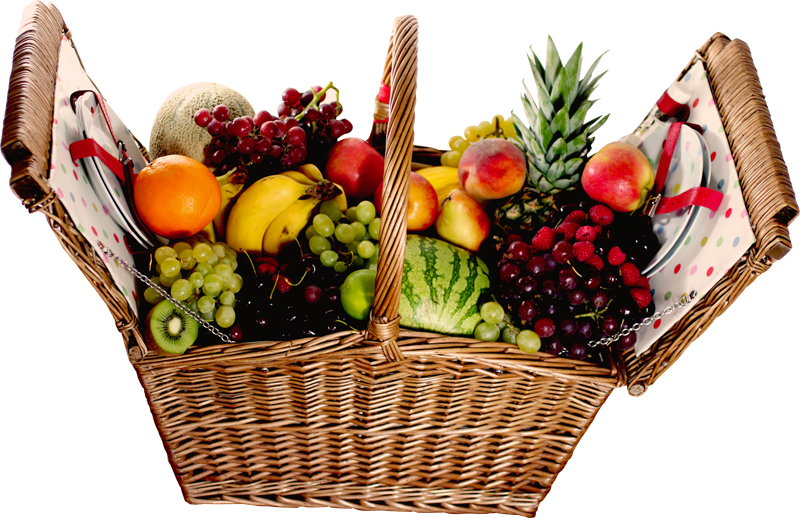 Assorted Fruit Basket PNG Image