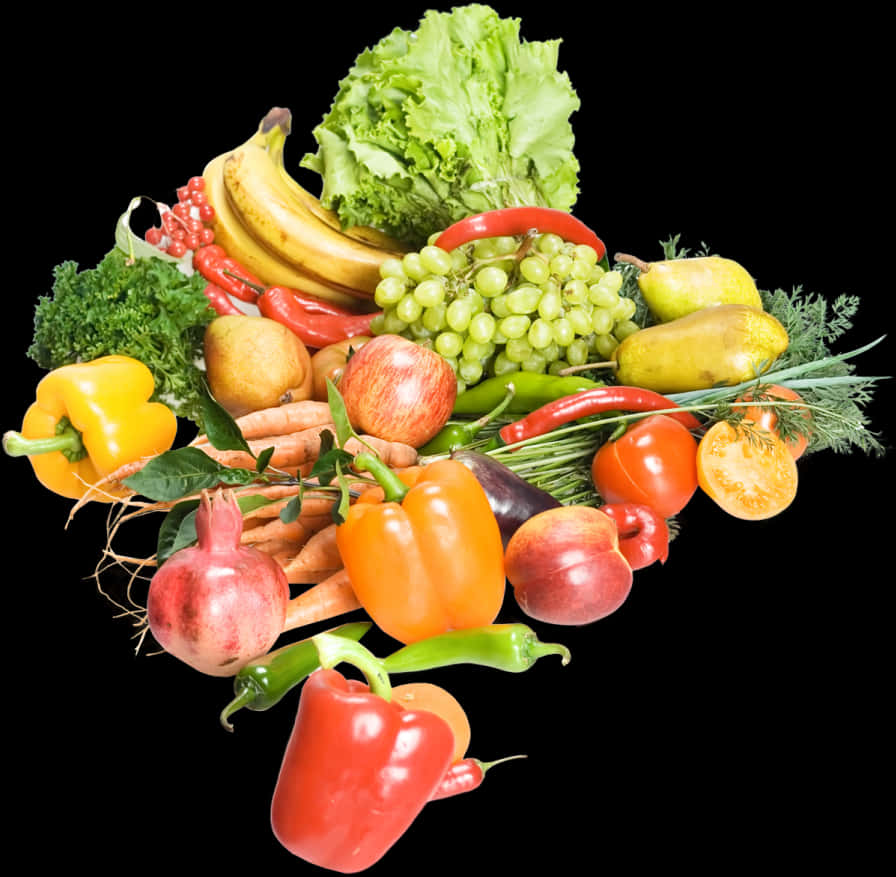 Assorted Fruitsand Vegetables Collection PNG Image