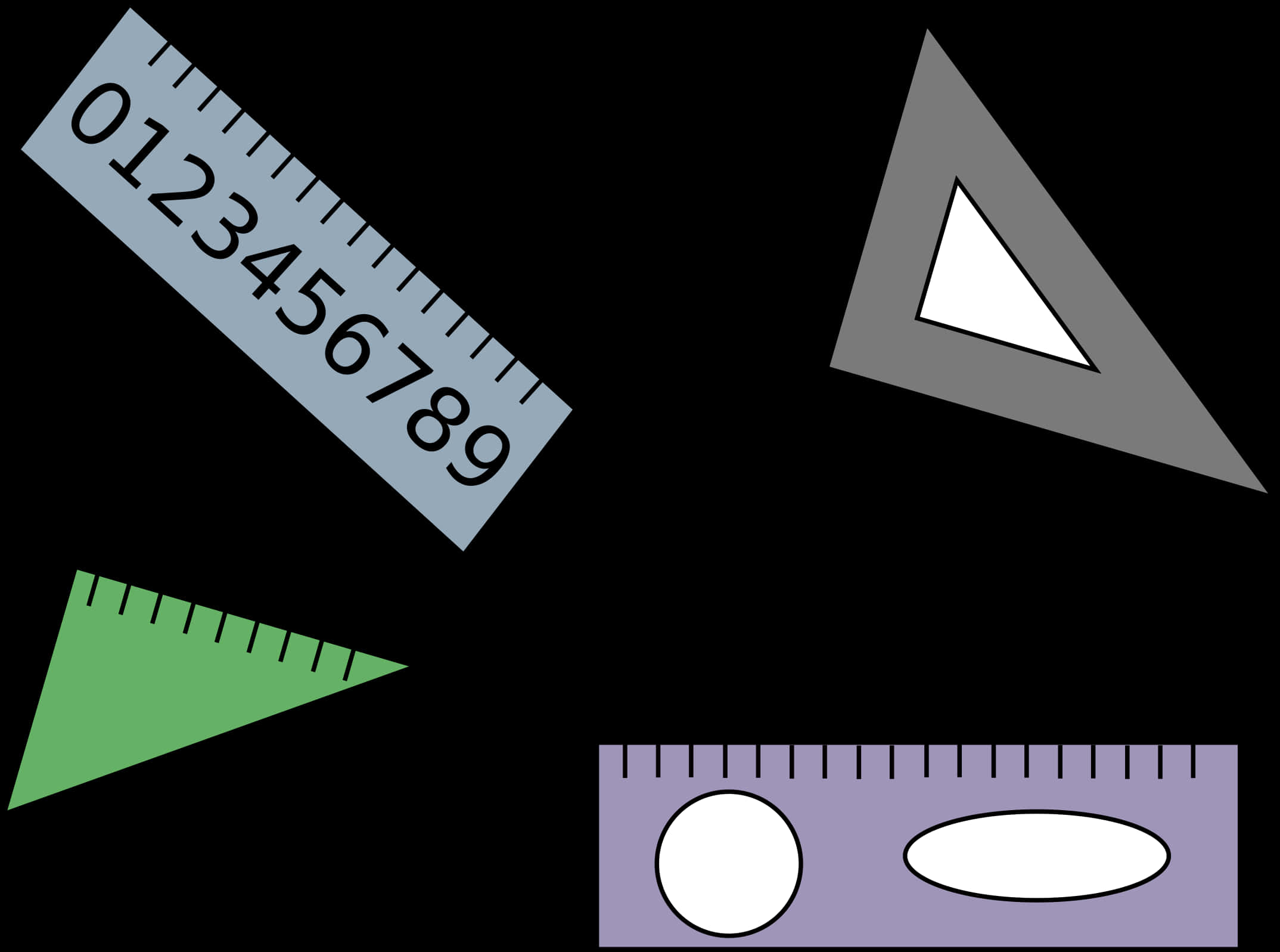 Assorted Geometric Tools PNG Image