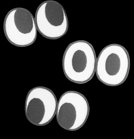 Assorted Googly Eyes Black White PNG Image