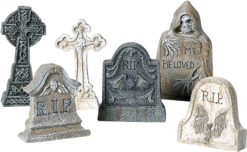 Assorted Halloween Tombstones Collection PNG Image