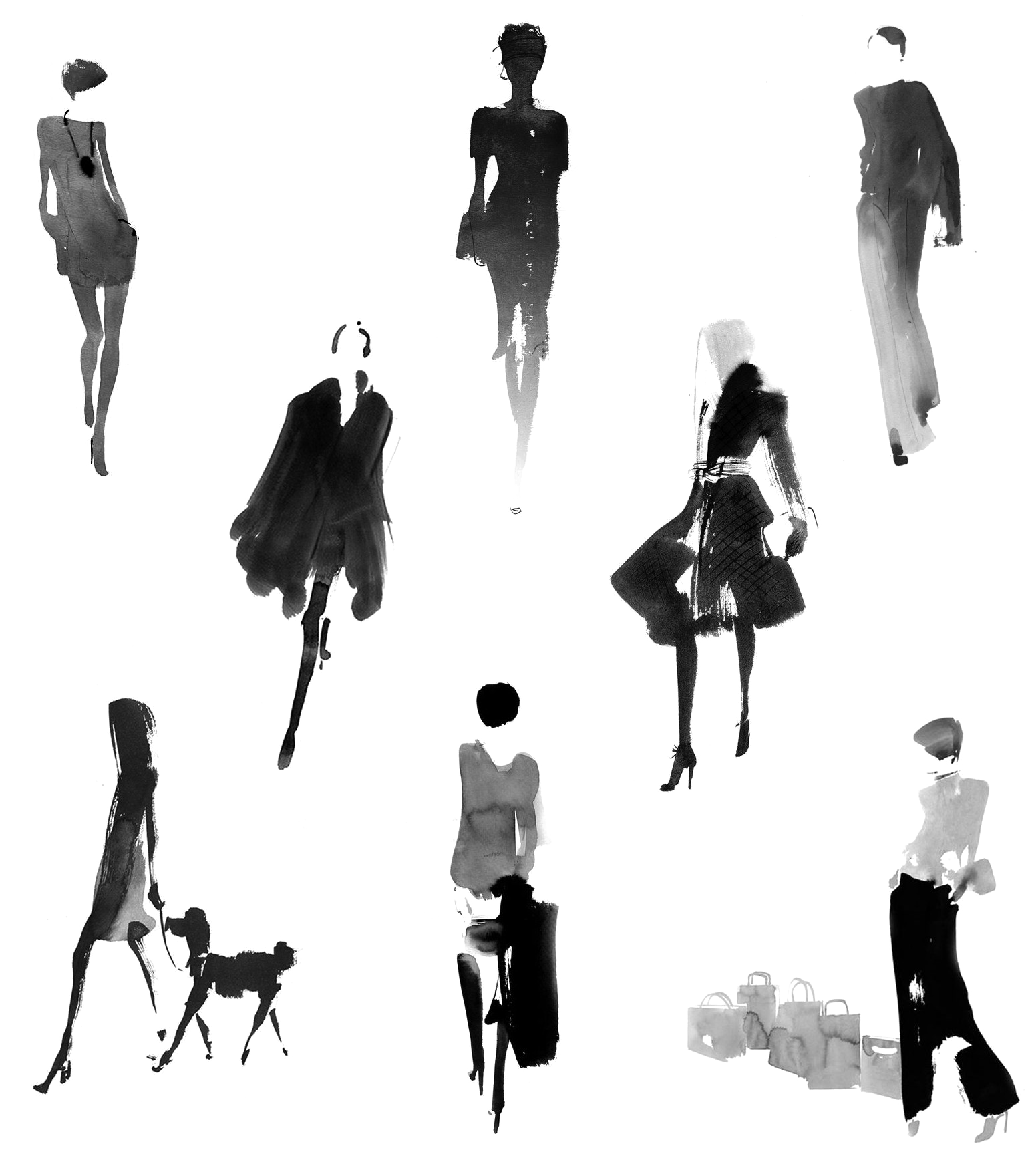 Assorted_ Human_ Silhouettes_ Collection PNG Image