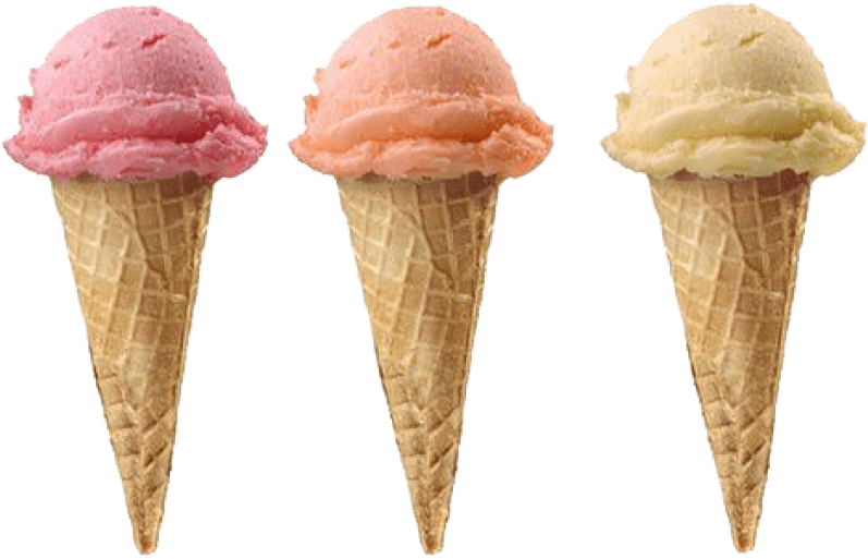 Assorted Ice Cream Cones PNG Image