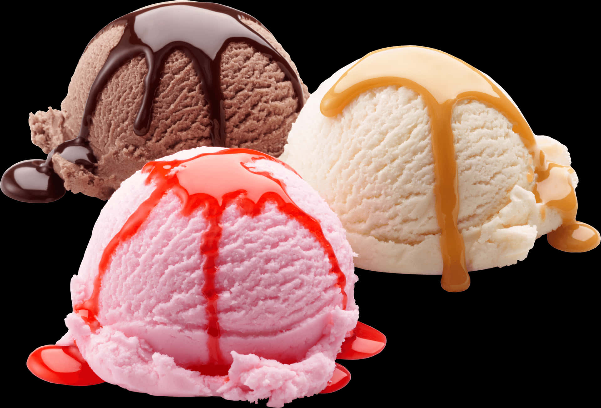 Assorted Ice Cream Scoops PNG Image