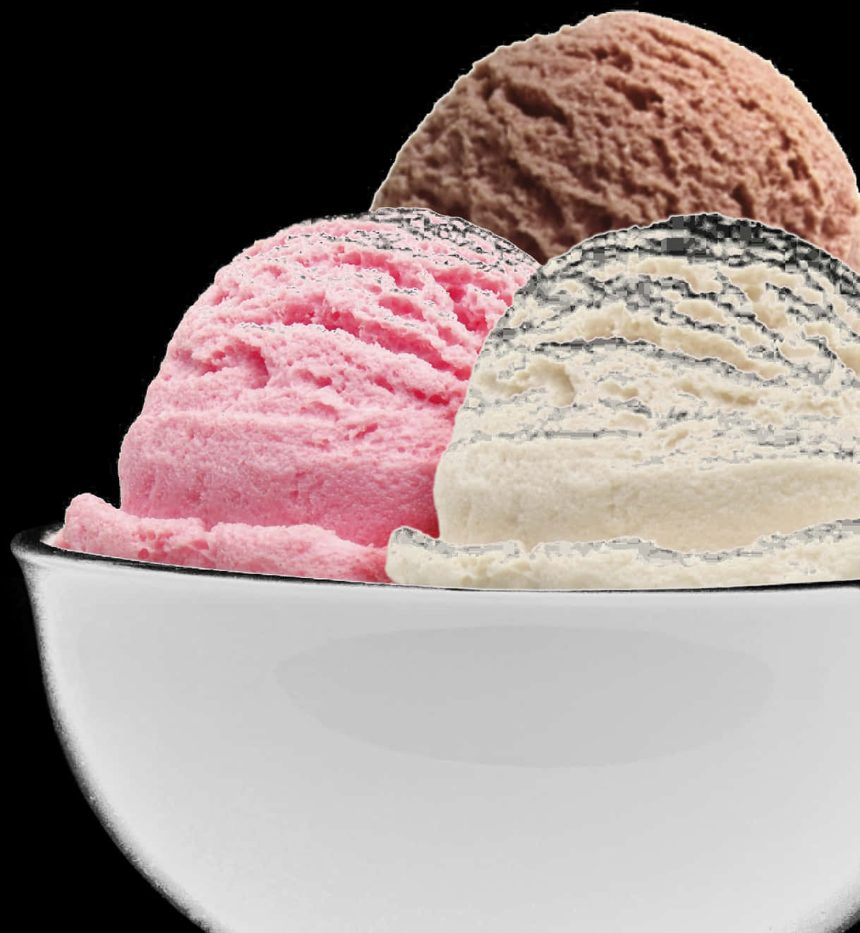 Assorted Ice Cream Scoopsin Bowl PNG Image