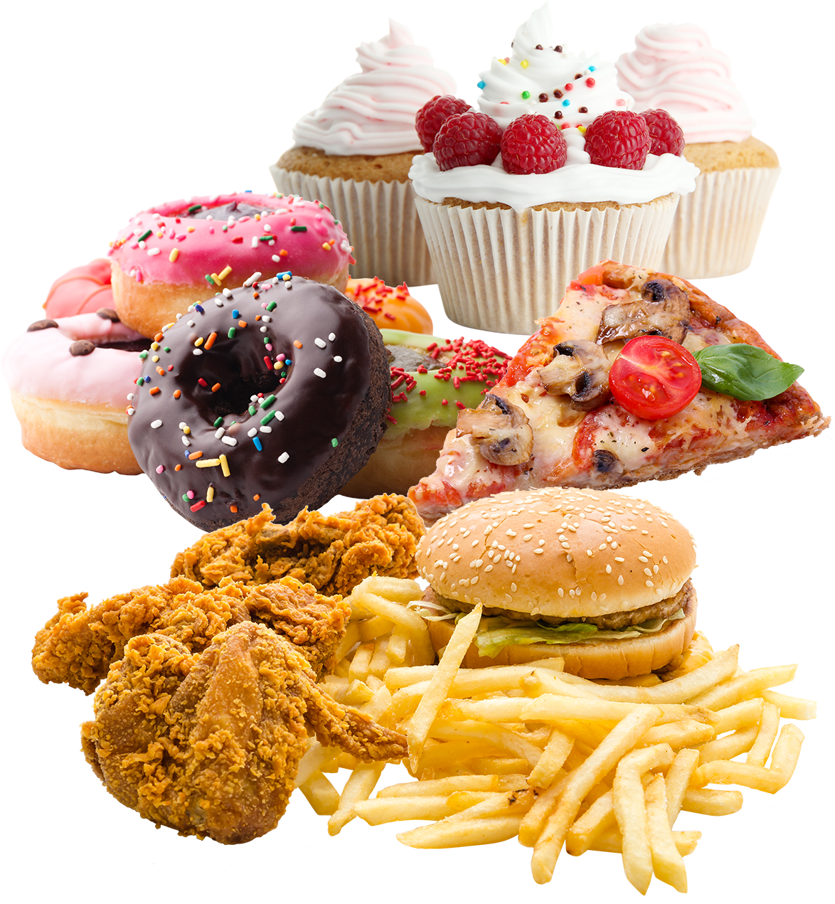 Assorted Junk Food Items PNG Image