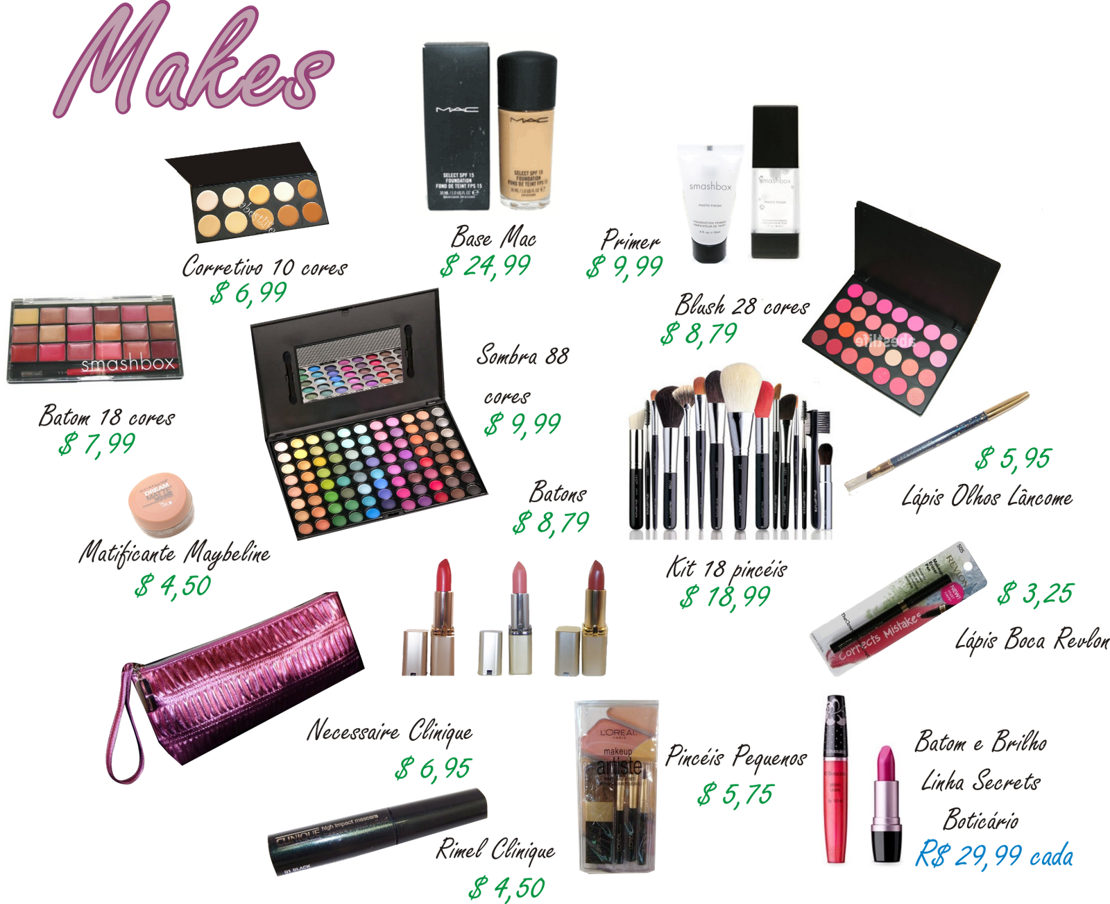 Assorted_ Makeup_ Products_and_ Prices PNG Image