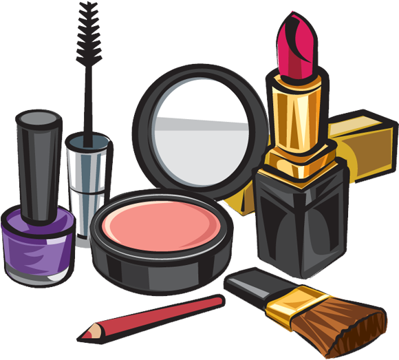 Assorted Makeup Products Illustration PNG Image