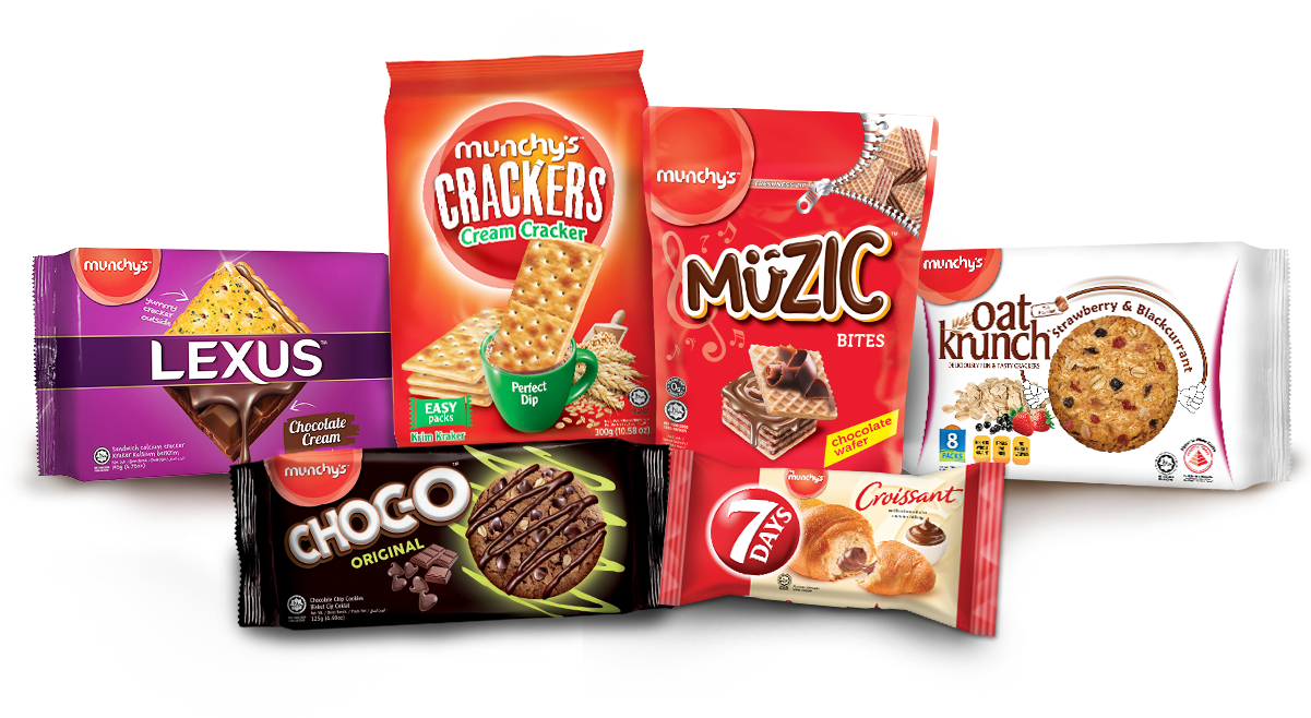 Assorted Munchys Snack Packages PNG Image