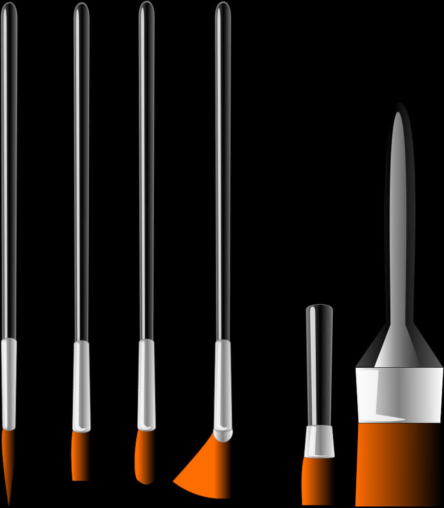 Assorted Paintbrushes Set PNG Image