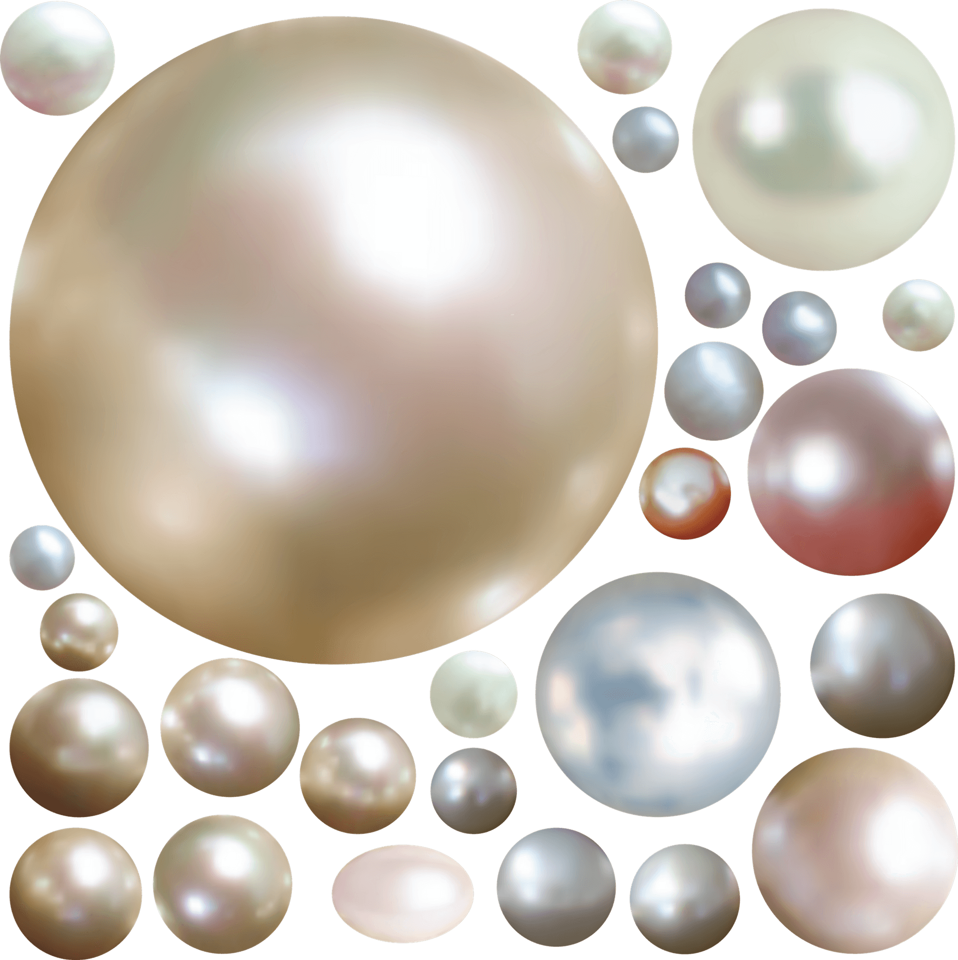 Assorted Pearls Collection PNG Image