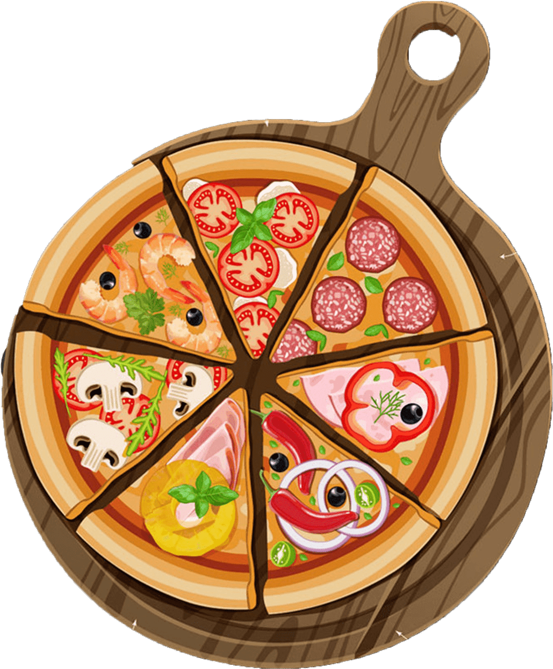 Assorted Pizza Slices Clipart PNG Image