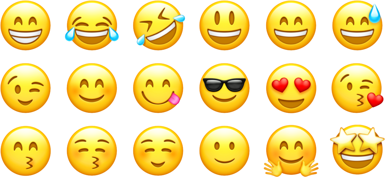 Assorted Smiley Face Emojis PNG Image