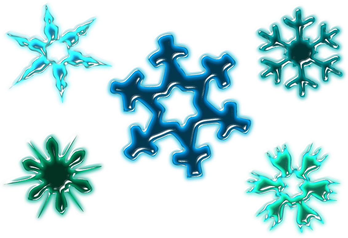 Assorted Snowflakes Design PNG Image