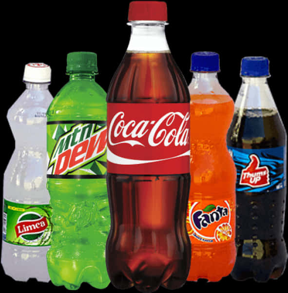 Assorted Soft Drinks Collection PNG Image