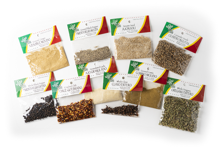 Assorted Spice Packets Display PNG Image