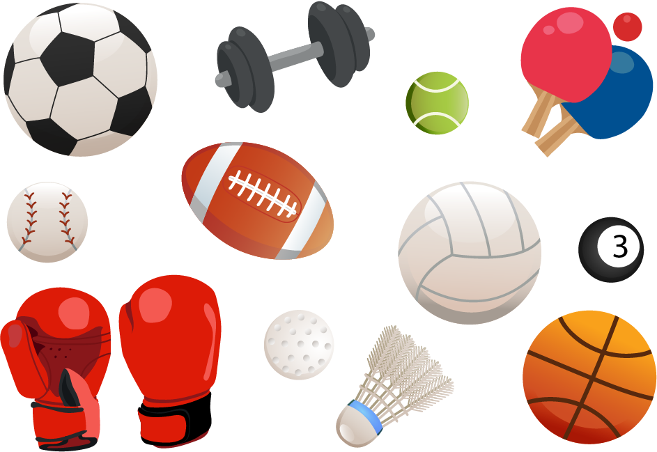 Assorted Sports Equipment Collection PNG Image