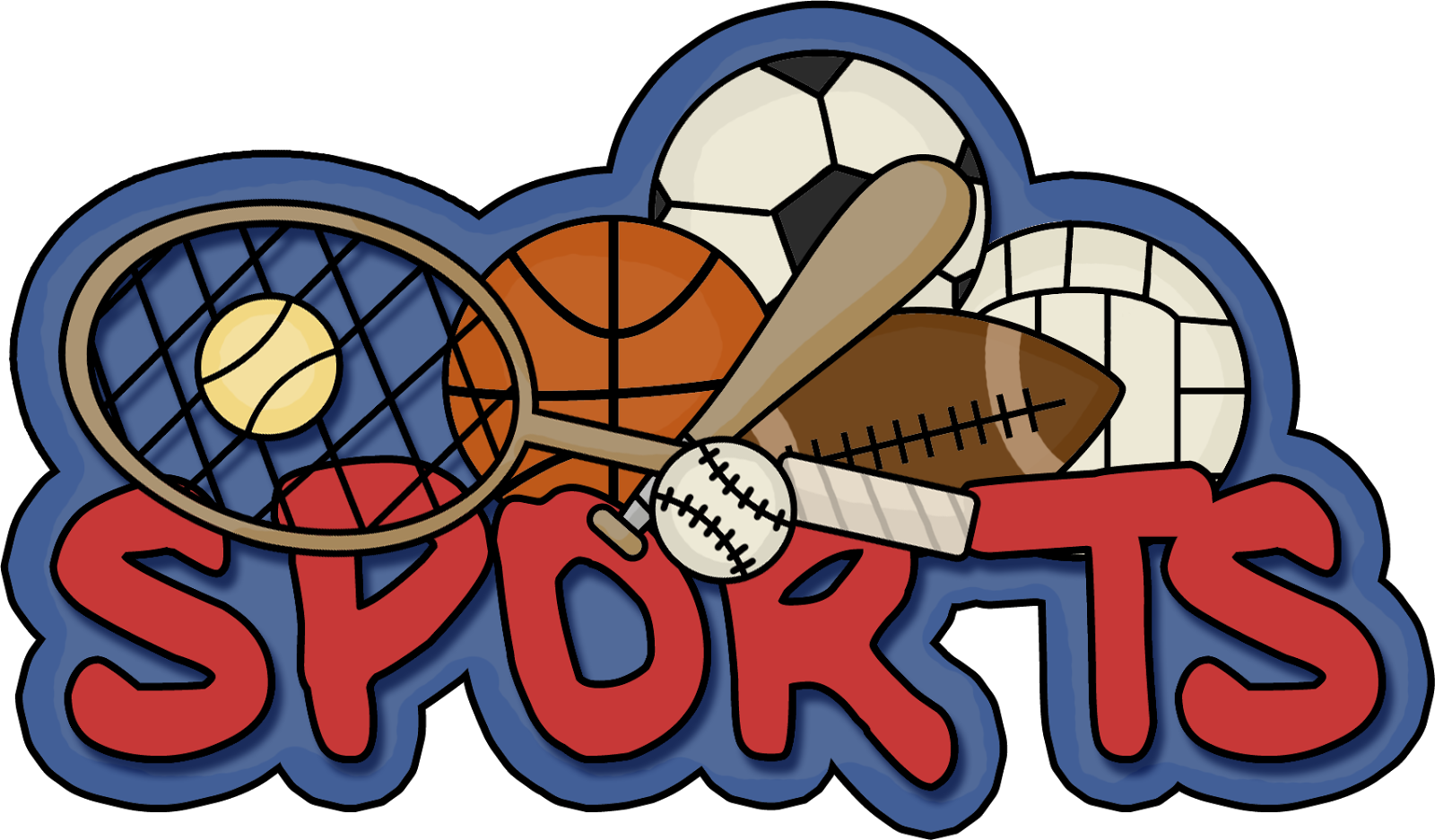 Assorted Sports Equipment Illustration PNG Image