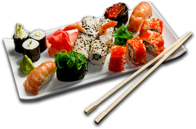 Assorted Sushi Platter PNG Image