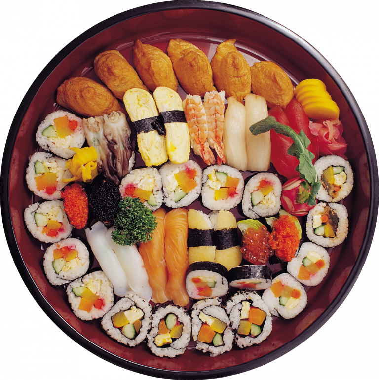 Assorted Sushi Platter PNG Image