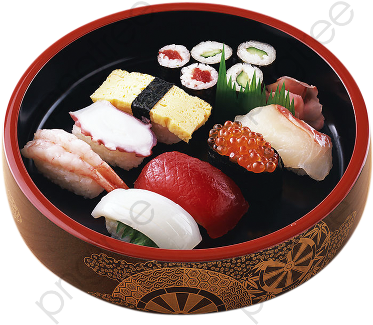 Assorted Sushi Selection PNG Image