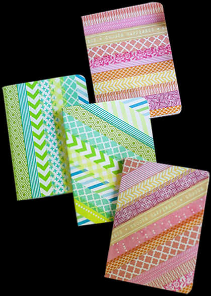 Assorted Washi Tape Designs PNG Image