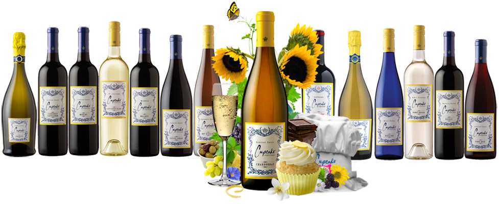 Assorted Wine Collection Sunflowers PNG Image