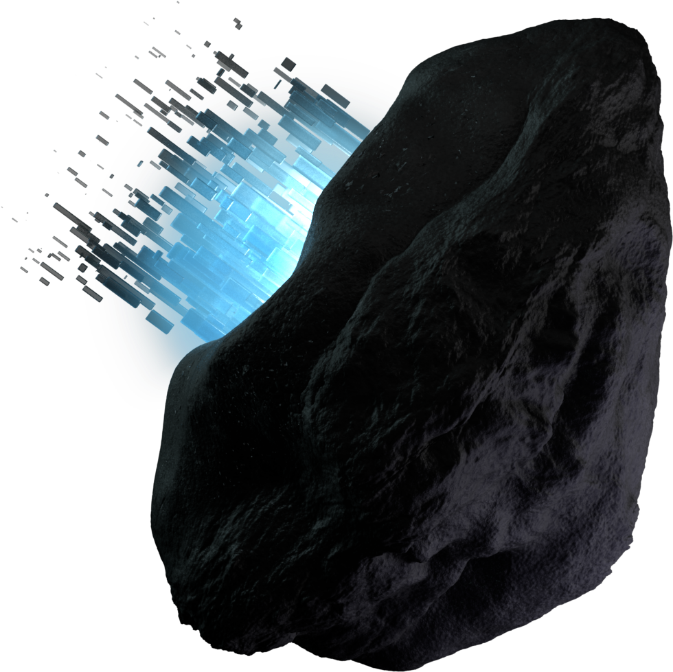 Asteroid Disintegration Digital Art PNG Image