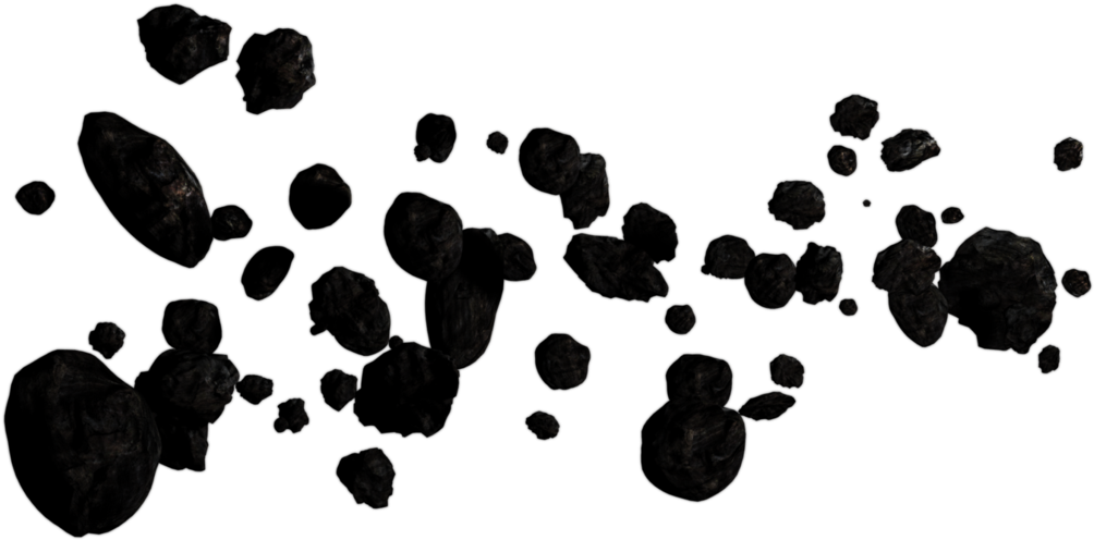 Asteroid Field Silhouettes PNG Image