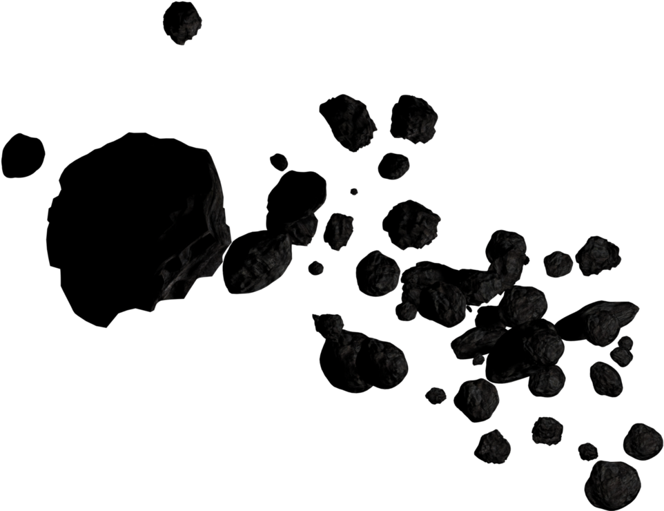 Asteroid Field Space Rocks PNG Image