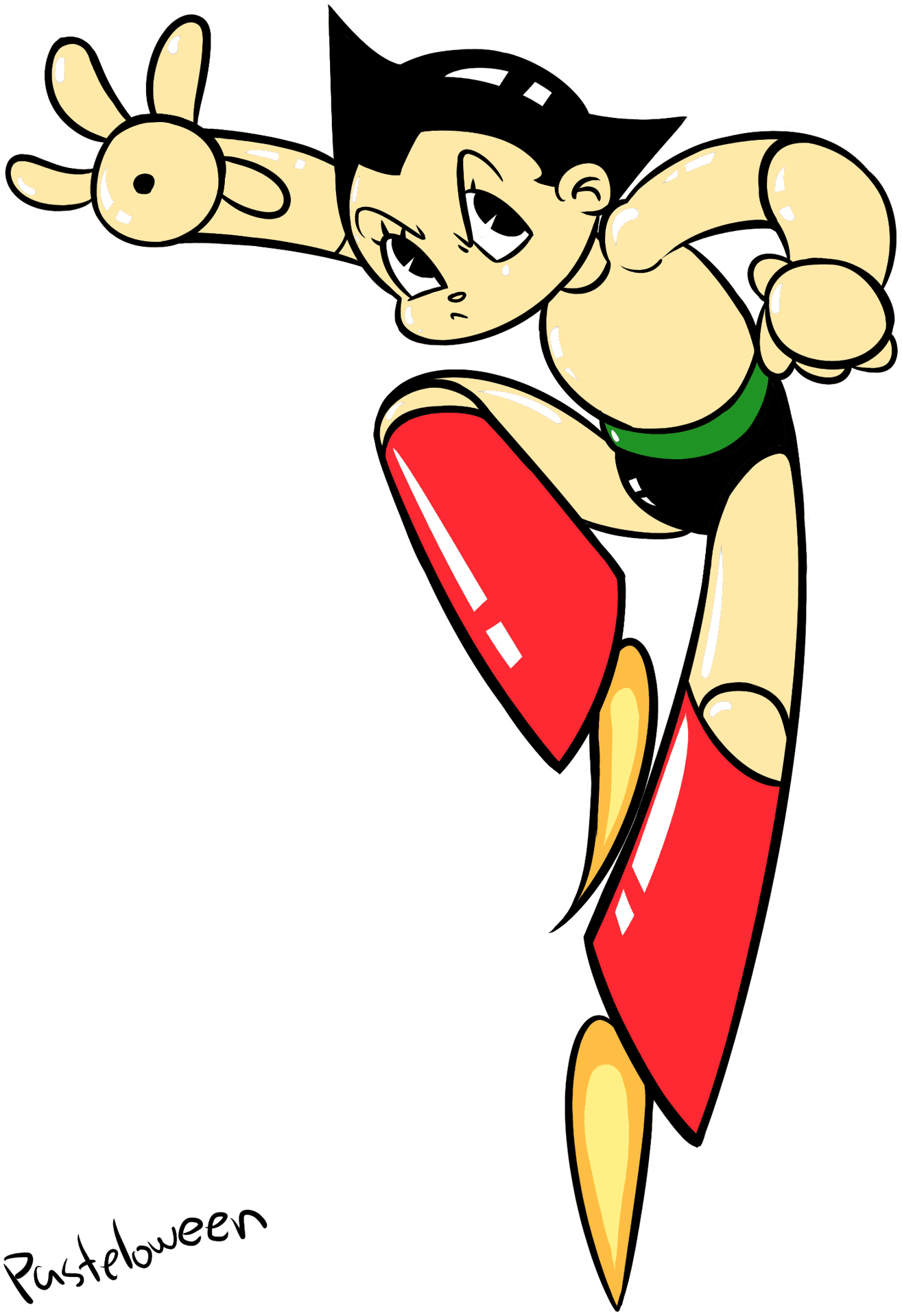 Astro_ Boy_ Flying_ Vector_ Art PNG Image