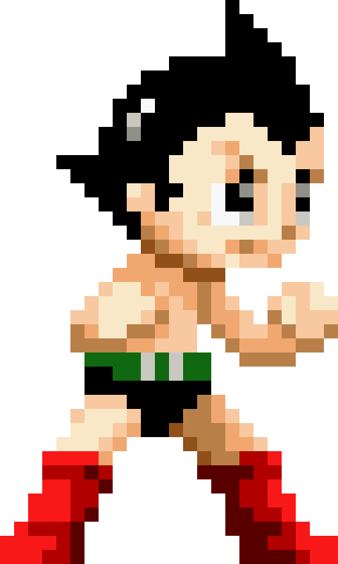 Astro Boy Pixel Art PNG Image