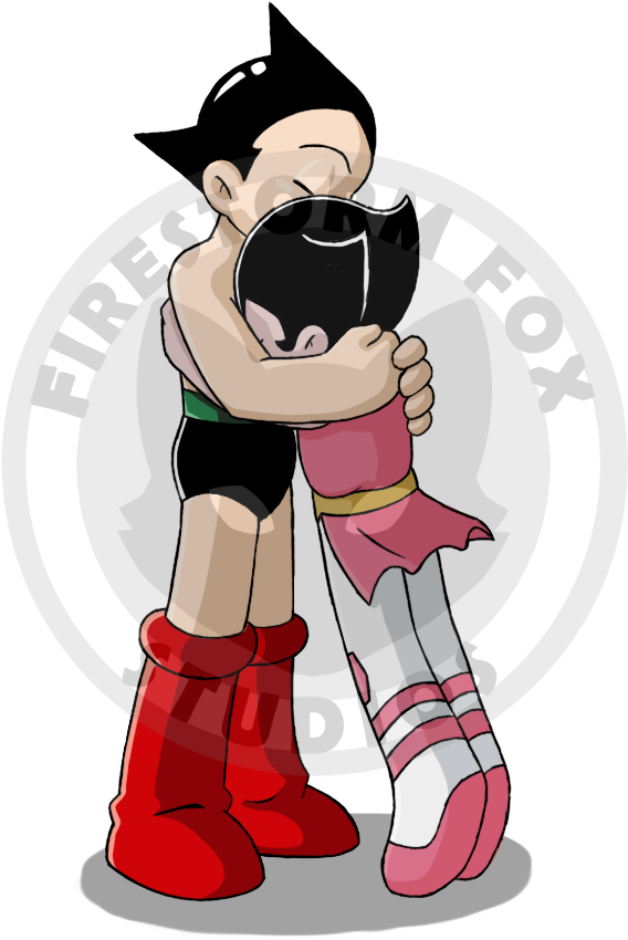 Astro Boyand Firefox Mascot Hug PNG Image