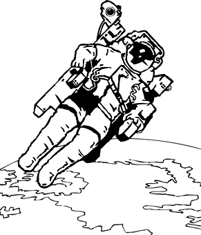 Astronaut Adriftin Space PNG Image