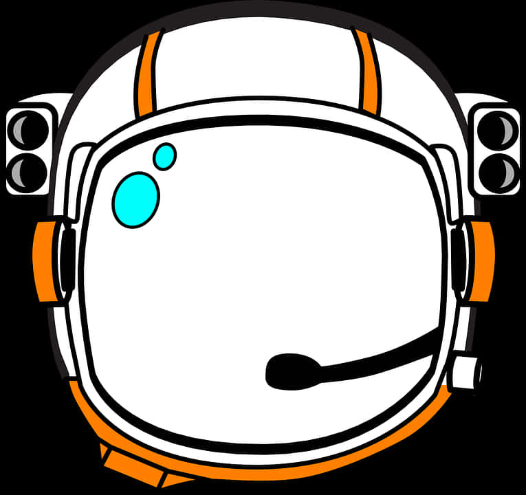 Astronaut Helmet Cartoon Illustration PNG Image