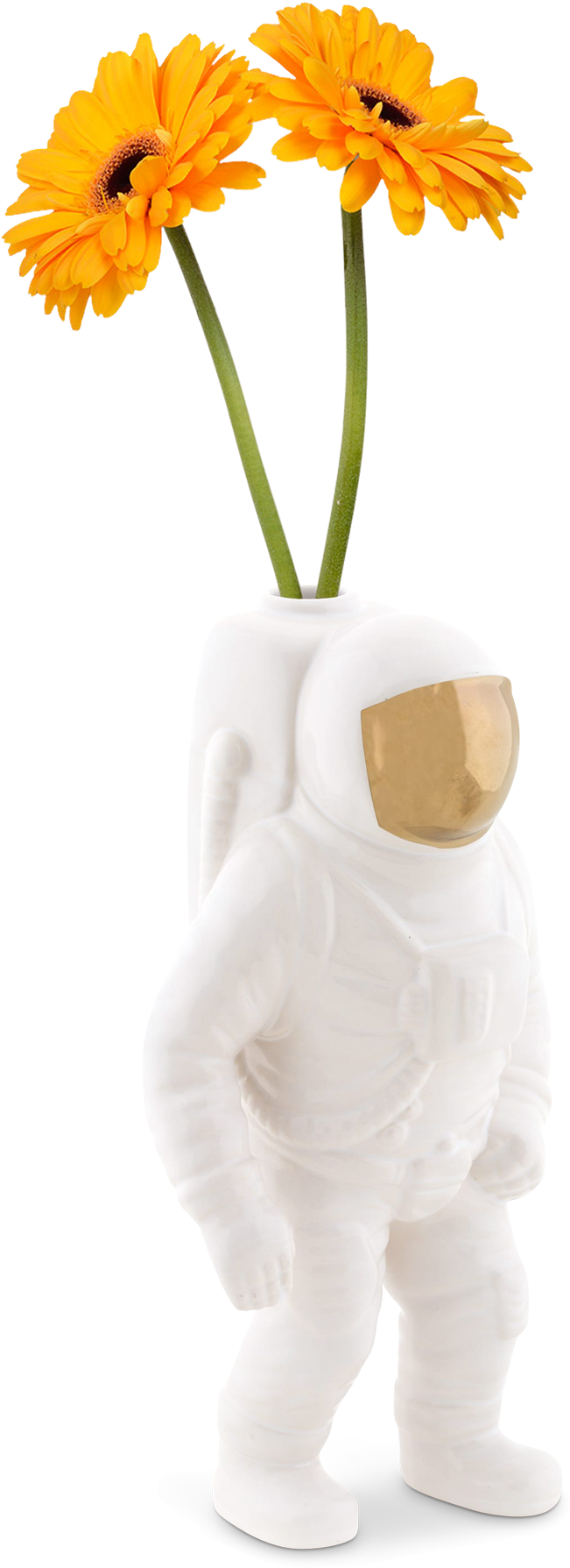 Astronaut Vasewith Marigolds PNG Image