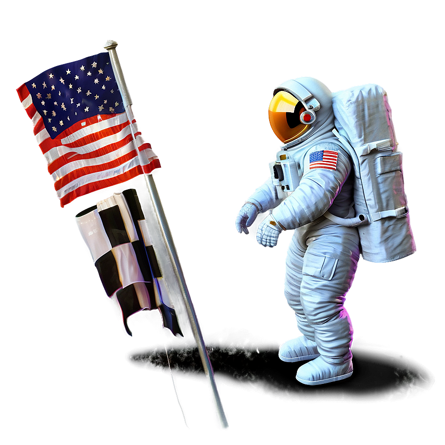 Astronaut With Flag Png 77 PNG Image