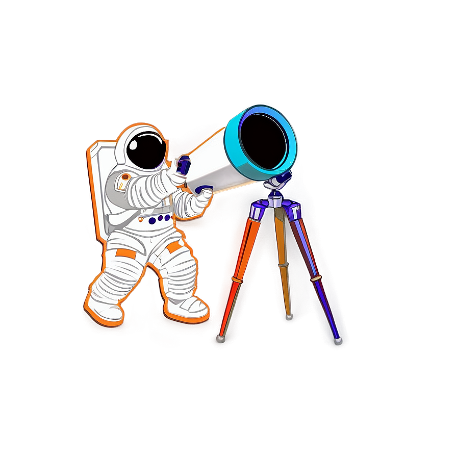 Astronaut With Telescope Png Hjc PNG Image