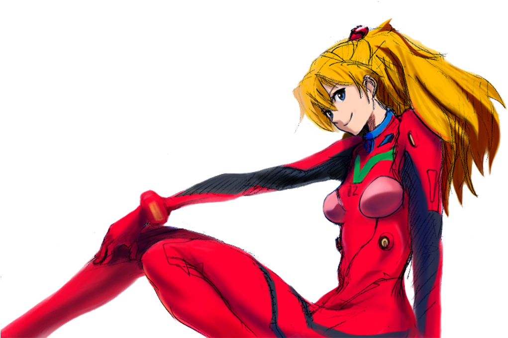 Asuka Langley Dynamic Pose PNG Image