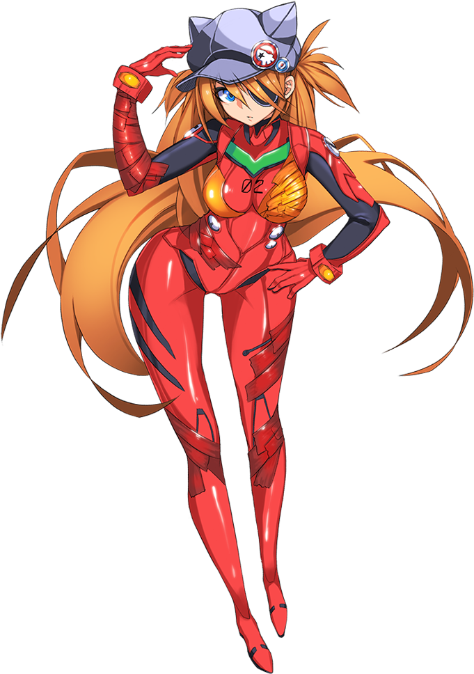 Asuka Langley Soryu Posingin Plugsuit PNG Image