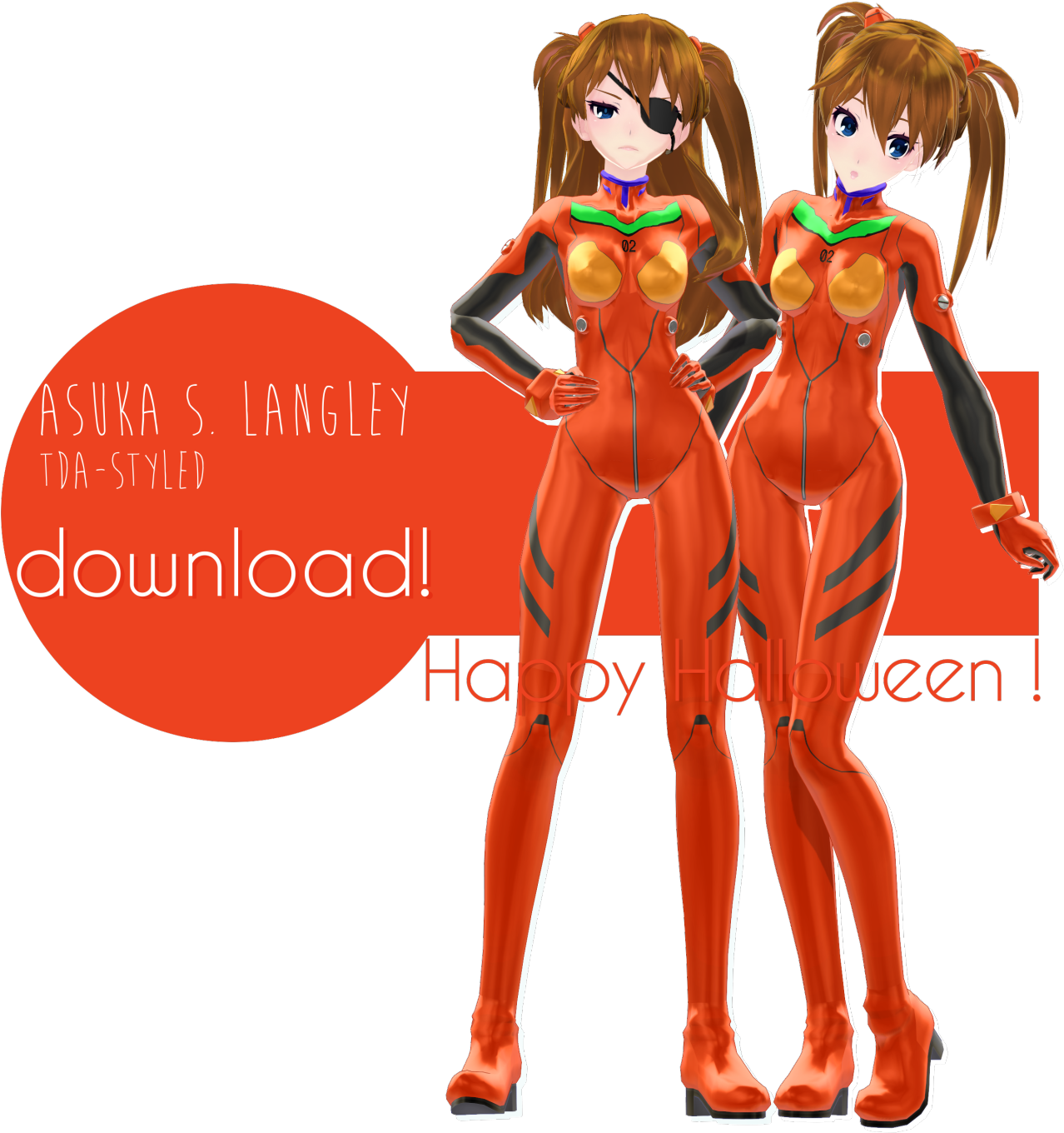 Asuka Langley T D A Styled Halloween PNG Image