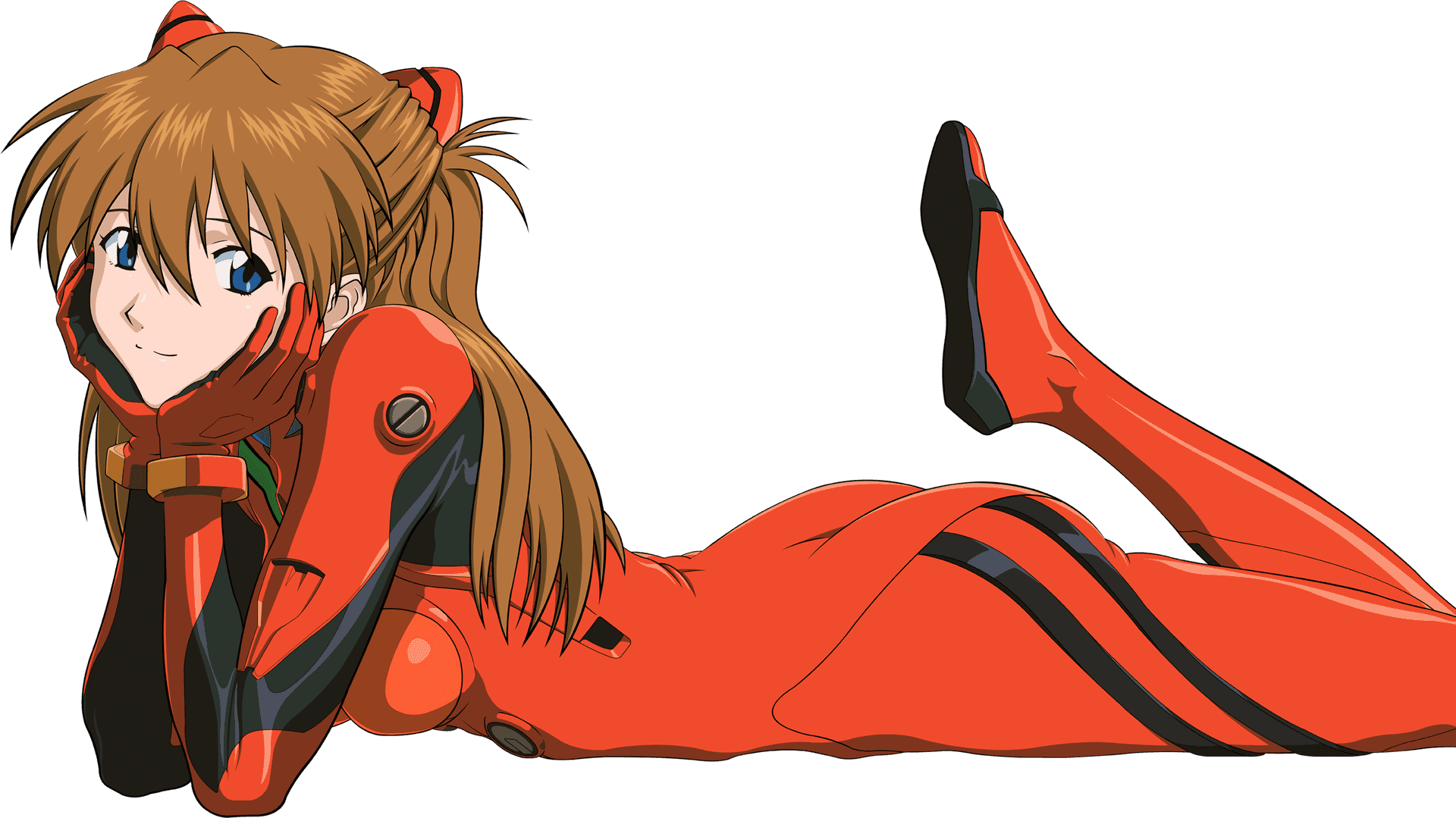 Asuka Laying Down Evangelion PNG Image