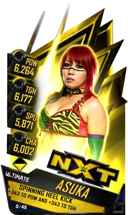 Asuka Wrestler Stats Card PNG Image